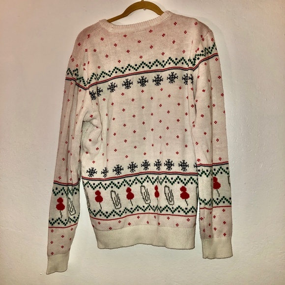The Office Dunder Mifflin Ugly Christmas Sweater Paper Company Men's Sz Large - Picture 3 of 6